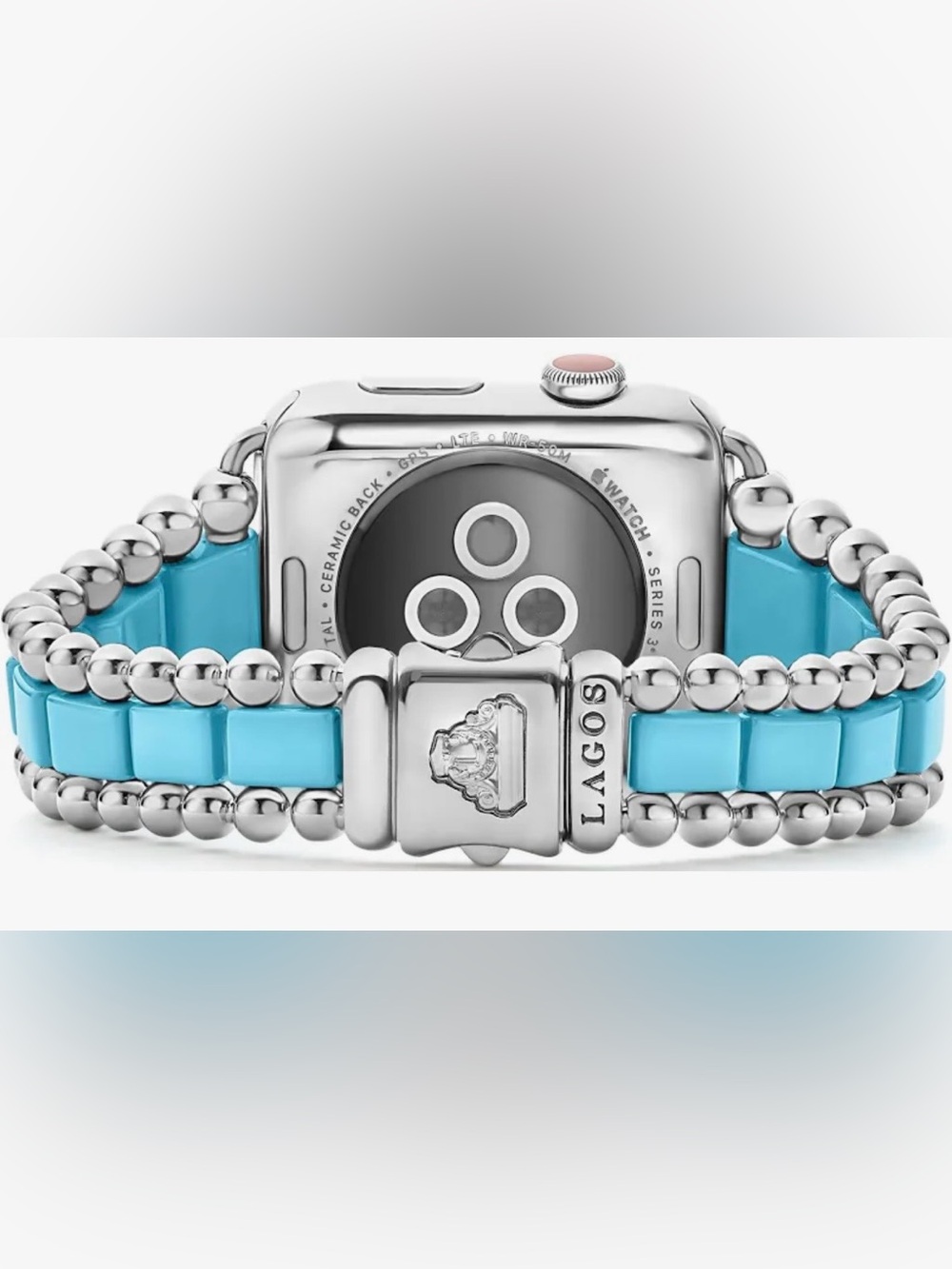 LAGOS Smart Caviar Bracelet For Apple Watch SS & Blue Ceramic. AMAZING PRICE NIB - Picture 7 of 10